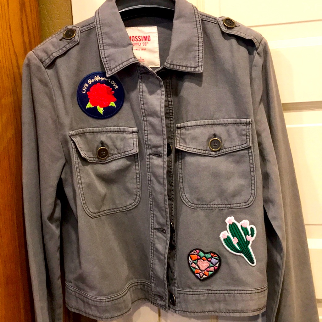 Mossimo Army Green Patch Jacket